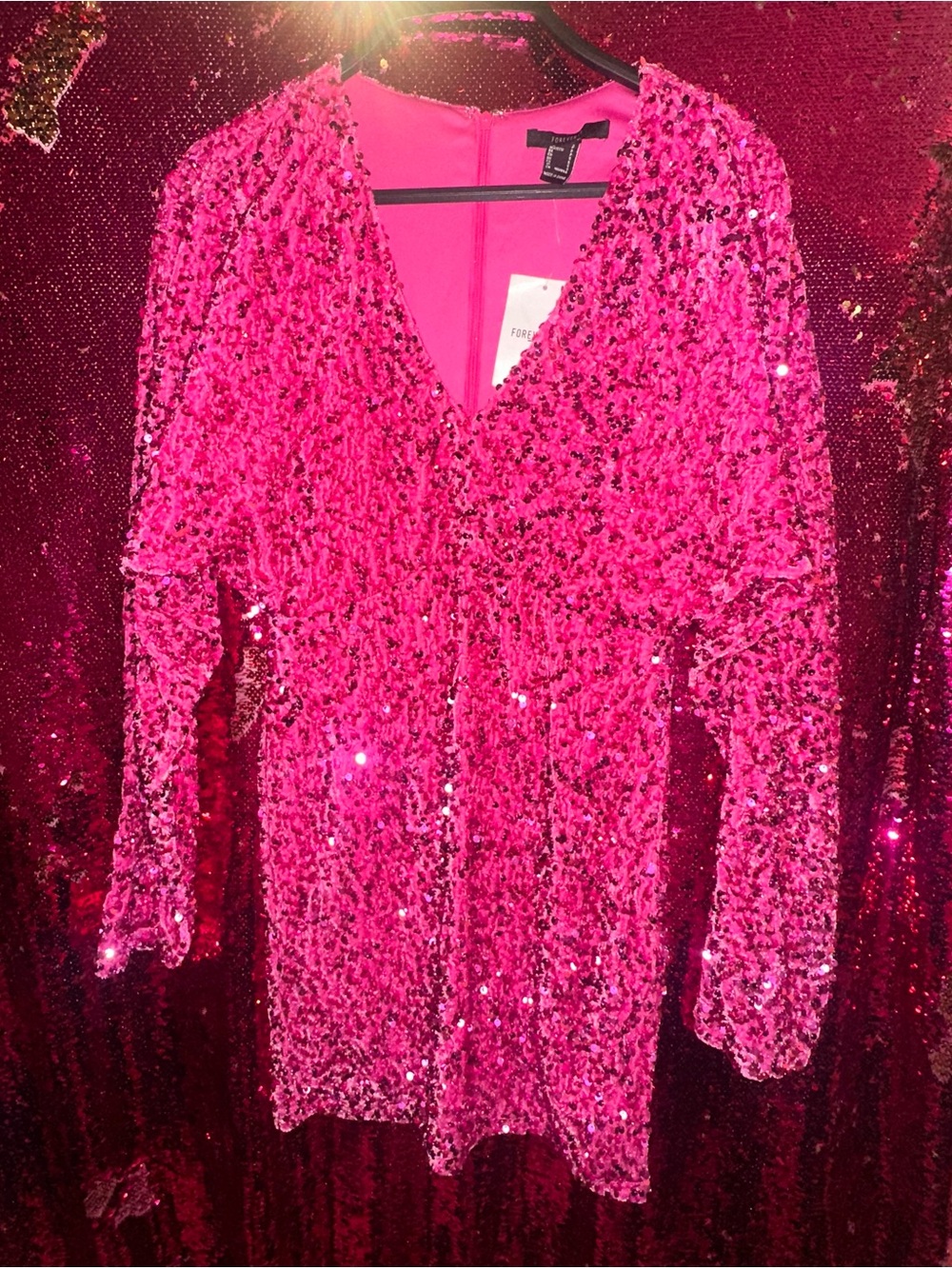 Forever 21 Hot Pink Sequin Mini Dress
